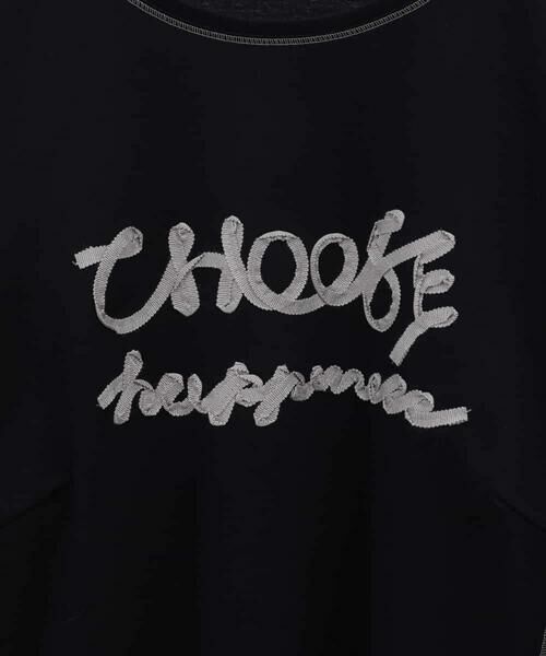 HIROKO BIS GRANDE / ヒロコビス グランデ カットソー | 【大きいサイズ】テープロゴコットンカットソー | 詳細3