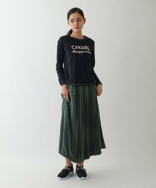 HIROKO BIS GRANDE / ヒロコビス グランデ カットソー | 【大きいサイズ】テープロゴコットンカットソー | 詳細13