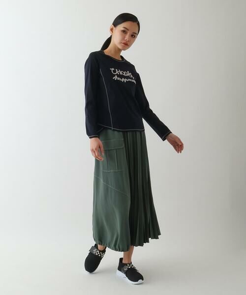 HIROKO BIS GRANDE / ヒロコビス グランデ カットソー | 【大きいサイズ】テープロゴコットンカットソー | 詳細14