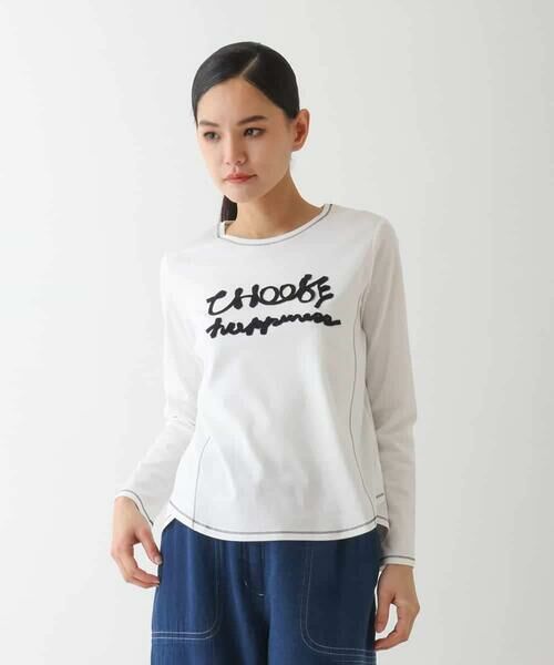 HIROKO BIS GRANDE / ヒロコビス グランデ カットソー | 【大きいサイズ】テープロゴコットンカットソー | 詳細16