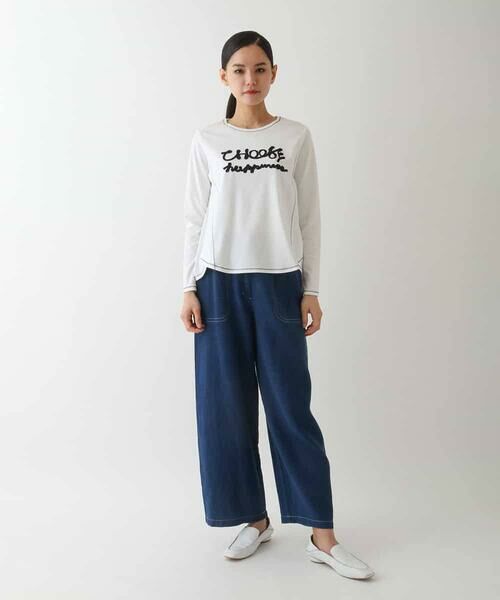 HIROKO BIS GRANDE / ヒロコビス グランデ カットソー | 【大きいサイズ】テープロゴコットンカットソー | 詳細19