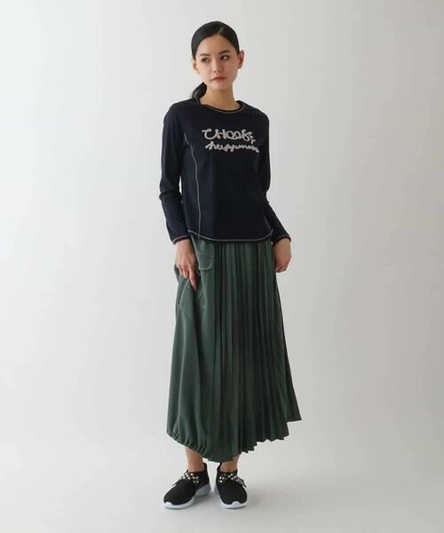 HIROKO BIS GRANDE / ヒロコビス グランデ カットソー | 【大きいサイズ】テープロゴコットンカットソー | 詳細23