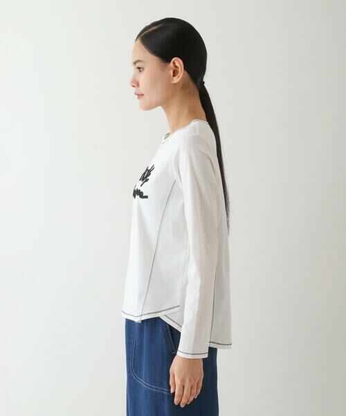 HIROKO BIS GRANDE / ヒロコビス グランデ カットソー | 【大きいサイズ】テープロゴコットンカットソー | 詳細8