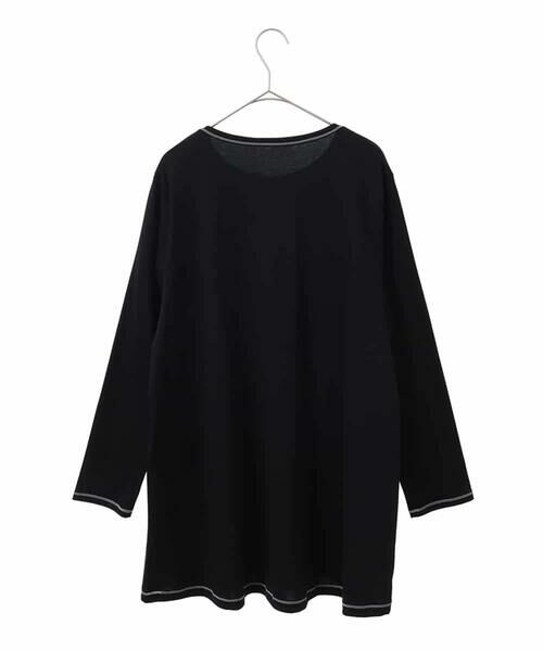 HIROKO BIS GRANDE / ヒロコビス グランデ チュニック | 【大きいサイズ】ロゴ配色テープチュニックカットソー | 詳細1