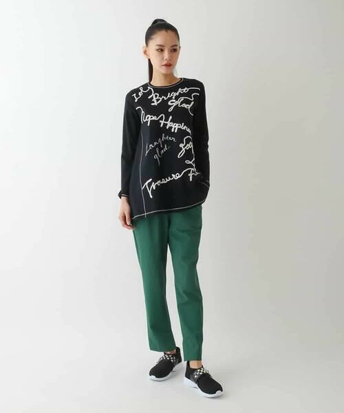 HIROKO BIS GRANDE / ヒロコビス グランデ チュニック | 【大きいサイズ】ロゴ配色テープチュニックカットソー | 詳細11