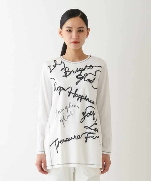 HIROKO BIS GRANDE / ヒロコビス グランデ チュニック | 【大きいサイズ】ロゴ配色テープチュニックカットソー | 詳細7