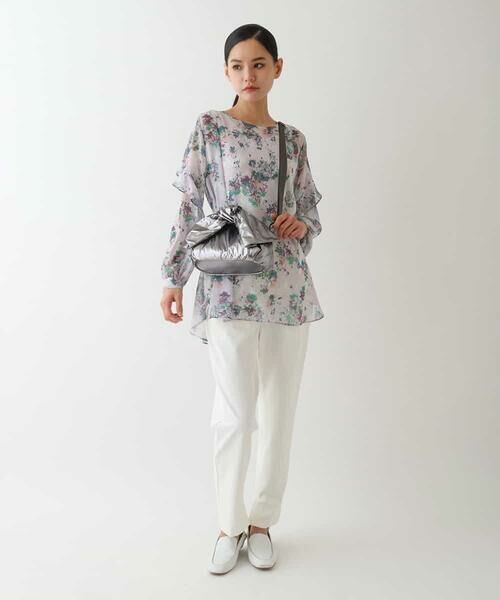HIROKO BIS GRANDE / ヒロコビス グランデ チュニック | 【大きいサイズ】フラワープリントチュニック丈ブラウス | 詳細18