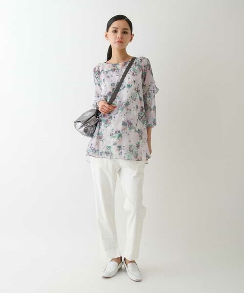 HIROKO BIS GRANDE / ヒロコビス グランデ チュニック | 【大きいサイズ】フラワープリントチュニック丈ブラウス | 詳細19