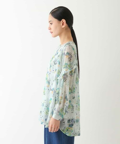 HIROKO BIS GRANDE / ヒロコビス グランデ チュニック | 【大きいサイズ】フラワープリントチュニック丈ブラウス | 詳細9