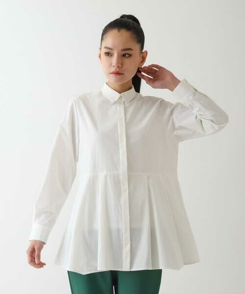 HIROKO BIS GRANDE / ヒロコビス グランデ シャツ・ブラウス | 【大きいサイズ】ペプラムフレアシャツブラウス | 詳細7