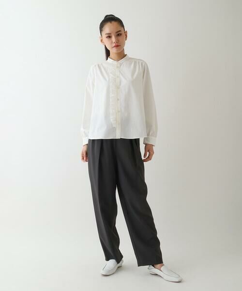 HIROKO BIS GRANDE / ヒロコビス グランデ シャツ・ブラウス | 【大きいサイズ】フリルアクセントバンドカラーブラウス | 詳細12