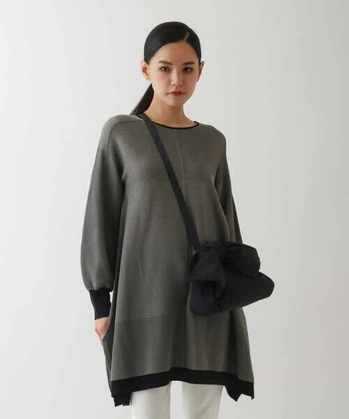 HIROKO BIS GRANDE / ヒロコビス グランデ チュニック | 【大きいサイズ】ガーターボーダー立体デザインチュニック | 詳細6