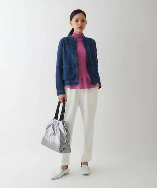 HIROKO BIS GRANDE / ヒロコビス グランデ Gジャン・デニムジャケット | 【大きいサイズ】二重織りガーゼデニムブルゾン | 詳細10