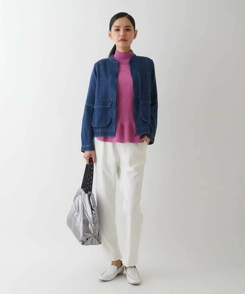 HIROKO BIS GRANDE / ヒロコビス グランデ Gジャン・デニムジャケット | 【大きいサイズ】二重織りガーゼデニムブルゾン | 詳細11