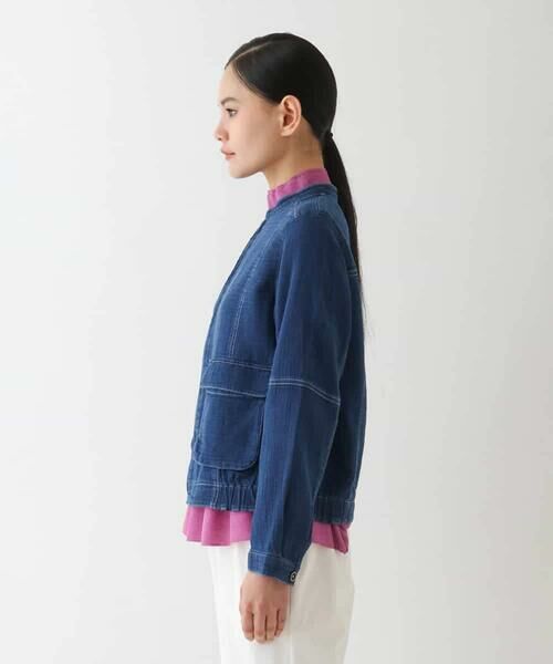HIROKO BIS GRANDE / ヒロコビス グランデ Gジャン・デニムジャケット | 【大きいサイズ】二重織りガーゼデニムブルゾン | 詳細7