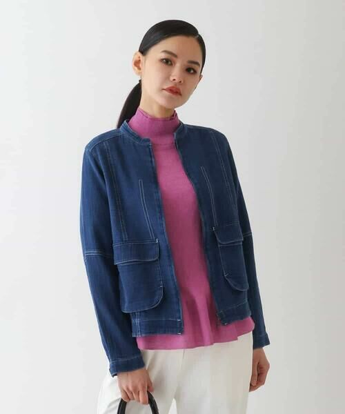 HIROKO BIS GRANDE / ヒロコビス グランデ Gジャン・デニムジャケット | 【大きいサイズ】二重織りガーゼデニムブルゾン | 詳細9