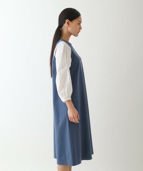HIROKO BIS GRANDE / ヒロコビス グランデ ロング・マキシ丈ワンピース | 【大きいサイズ】異素材切り替えデザインワンピース | 詳細2