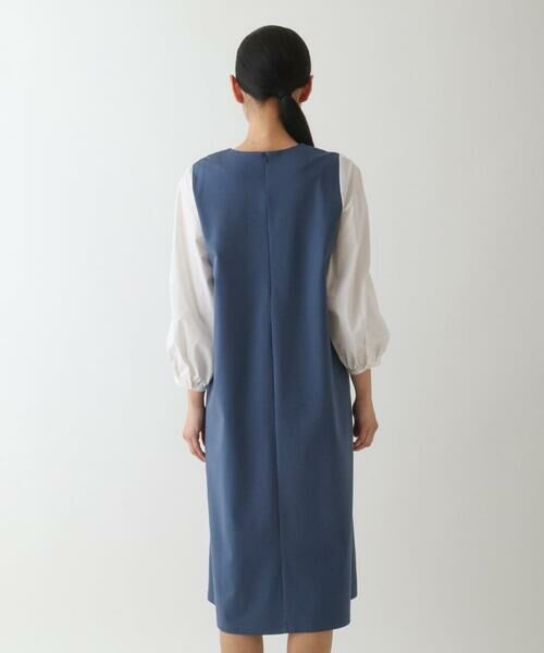 HIROKO BIS GRANDE / ヒロコビス グランデ ロング・マキシ丈ワンピース | 【大きいサイズ】異素材切り替えデザインワンピース | 詳細3