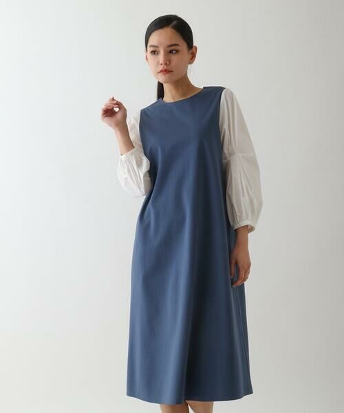 HIROKO BIS GRANDE / ヒロコビス グランデ ロング・マキシ丈ワンピース | 【大きいサイズ】異素材切り替えデザインワンピース | 詳細4