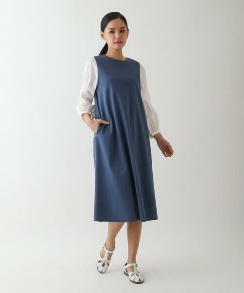 HIROKO BIS GRANDE / ヒロコビス グランデ ロング・マキシ丈ワンピース | 【大きいサイズ】異素材切り替えデザインワンピース | 詳細5
