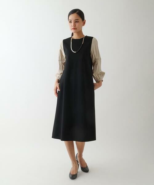 HIROKO BIS GRANDE / ヒロコビス グランデ ロング・マキシ丈ワンピース | 【大きいサイズ】異素材切り替えデザインワンピース | 詳細6