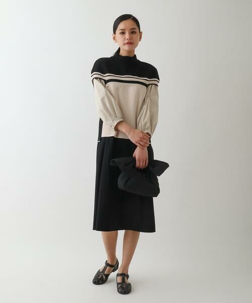 HIROKO BIS GRANDE / ヒロコビス グランデ ロング・マキシ丈ワンピース | 【大きいサイズ】異素材切り替えデザインワンピース | 詳細7