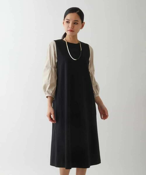 HIROKO BIS GRANDE / ヒロコビス グランデ ロング・マキシ丈ワンピース | 【大きいサイズ】異素材切り替えデザインワンピース | 詳細8