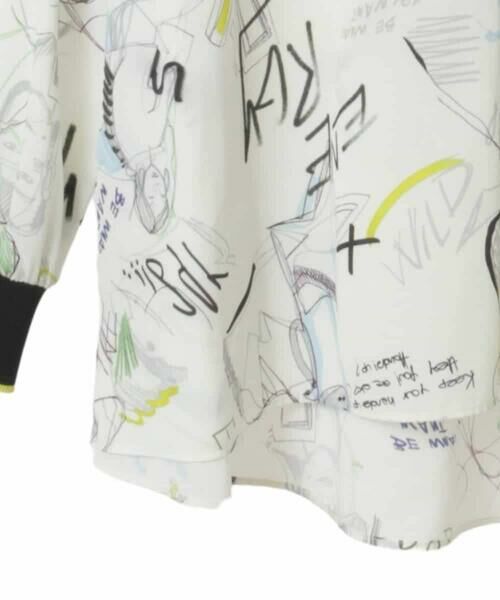 HIROKO BIS GRANDE / ヒロコビス グランデ シャツ・ブラウス | 【大きいサイズ】ポップアートリブジョイントブラウス /洗える | 詳細1