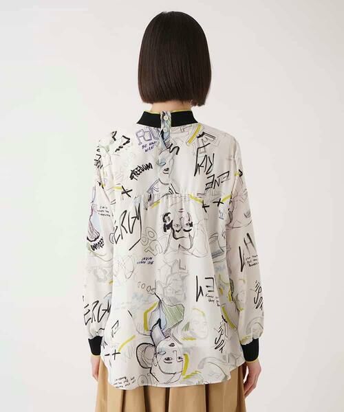 HIROKO BIS GRANDE / ヒロコビス グランデ シャツ・ブラウス | 【大きいサイズ】ポップアートリブジョイントブラウス /洗える | 詳細5