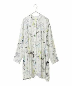 HIROKO BIS GRANDE / ヒロコビス グランデ チュニック | 【大きいサイズ】ポップアートデザインチュニック丈ブラウス /洗濯機で洗える