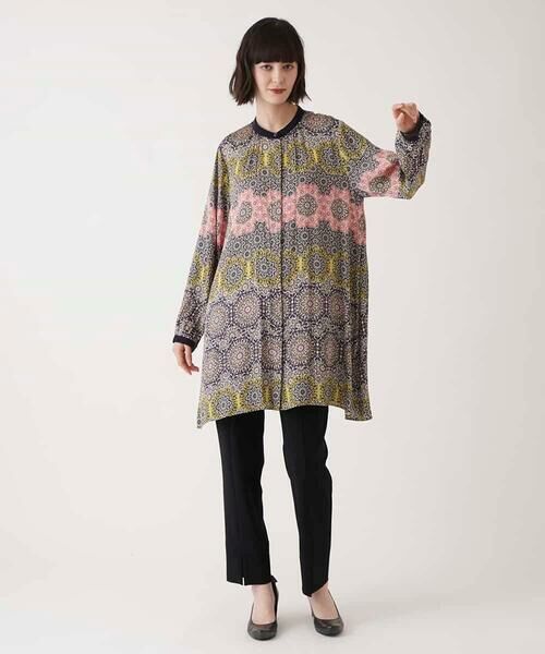 HIROKO BIS GRANDE / ヒロコビス グランデ チュニック | 【大きいサイズ】ヴィンテージ風総柄ブラウス /洗濯機で洗える | 詳細11