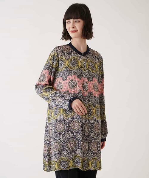 HIROKO BIS GRANDE / ヒロコビス グランデ チュニック | 【大きいサイズ】ヴィンテージ風総柄ブラウス /洗濯機で洗える | 詳細7