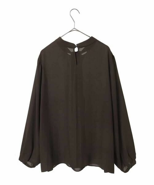 HIROKO BIS GRANDE / ヒロコビス グランデ シャツ・ブラウス | 【大きいサイズ】ドレープアクセントジョーゼットブラウス /洗濯機で洗える | 詳細1