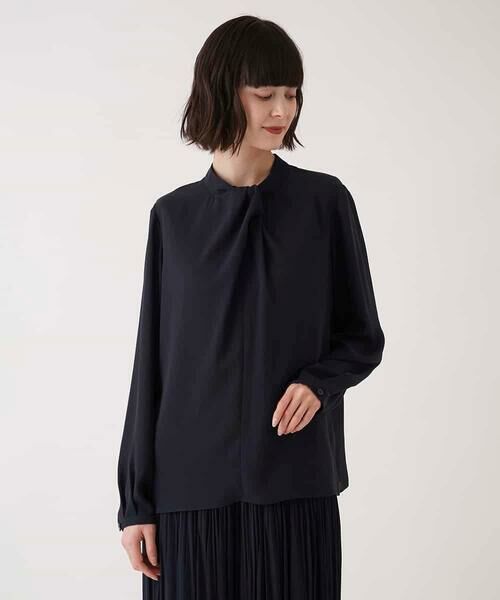 HIROKO BIS GRANDE / ヒロコビス グランデ シャツ・ブラウス | 【大きいサイズ】ドレープアクセントジョーゼットブラウス /洗濯機で洗える | 詳細8