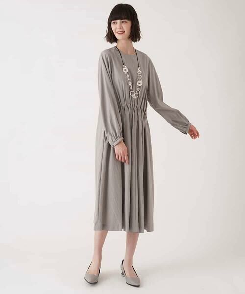 HIROKO BIS GRANDE / ヒロコビス グランデ ロング・マキシ丈ワンピース | 【大きいサイズ】ドレープワッシャーワンピース /洗える | 詳細12