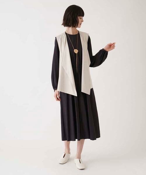 HIROKO BIS GRANDE / ヒロコビス グランデ ロング・マキシ丈ワンピース | 【大きいサイズ】ドレープワッシャーワンピース /洗える | 詳細21