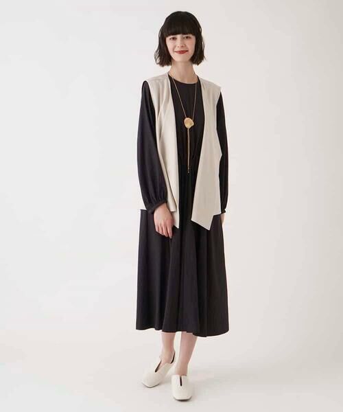 HIROKO BIS GRANDE / ヒロコビス グランデ ロング・マキシ丈ワンピース | 【大きいサイズ】ドレープワッシャーワンピース /洗える | 詳細22