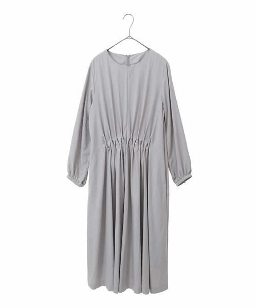HIROKO BIS GRANDE / ヒロコビス グランデ ロング・マキシ丈ワンピース | 【大きいサイズ】ドレープワッシャーワンピース /洗える(グレー)