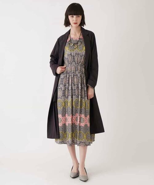 HIROKO BIS GRANDE / ヒロコビス グランデ ロング・マキシ丈ワンピース | 【大きいサイズ】ヴィンテージ風モチーフ総柄ワンピース /洗濯機で洗える | 詳細16