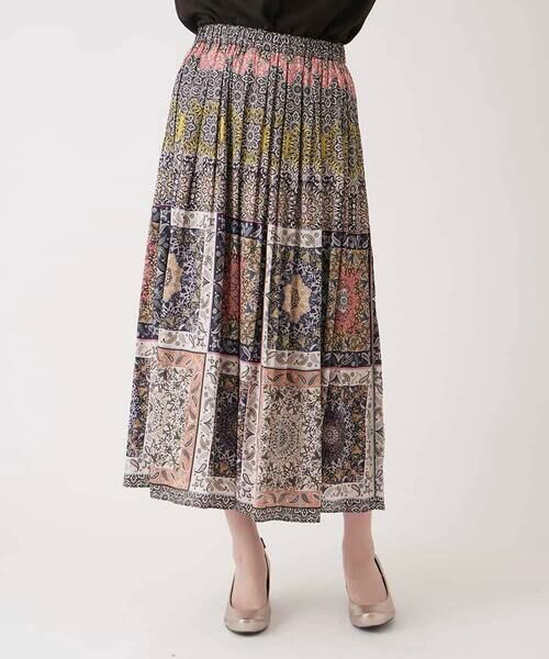HIROKO BIS GRANDE / ヒロコビス グランデ ロング・マキシ丈スカート | 【大きいサイズ】ヴィンテージ風総柄フレアスカート /洗濯機で洗える | 詳細6