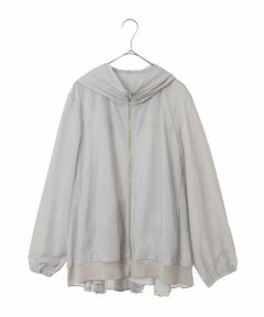 HIROKO BIS GRANDE / ヒロコビス グランデ その他アウター | 【大きいサイズ】チュールシフォンレイヤードブルゾン /洗える