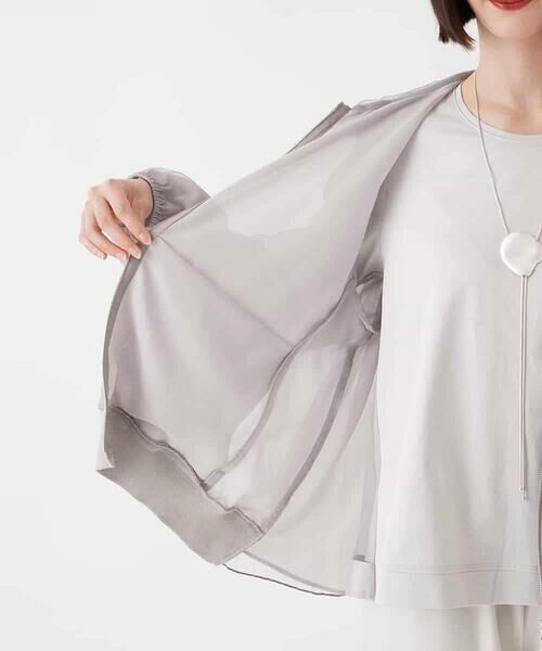 HIROKO BIS GRANDE / ヒロコビス グランデ その他アウター | 【大きいサイズ】チュールシフォンレイヤードブルゾン /洗える | 詳細4
