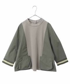HIROKO BIS GRANDE / ヒロコビス グランデ カットソー | 【大きいサイズ】ジョイント配色プルオーバートップ /洗える