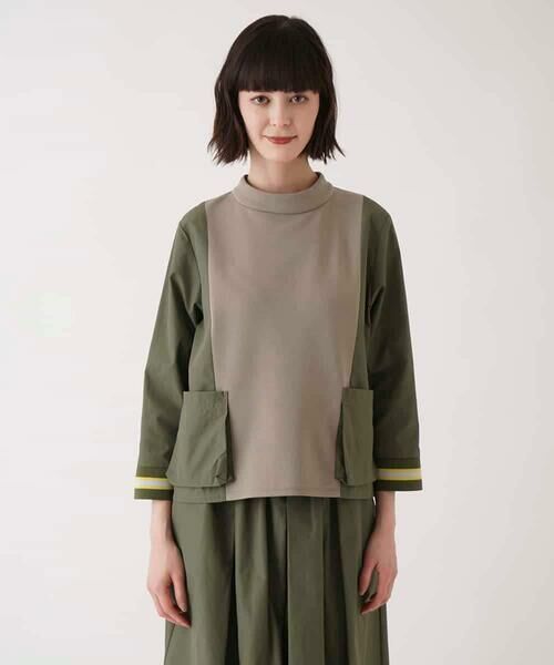 HIROKO BIS GRANDE / ヒロコビス グランデ カットソー | 【大きいサイズ】ジョイント配色プルオーバートップ /洗える | 詳細6