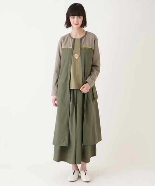 HIROKO BIS GRANDE / ヒロコビス グランデ ロング・マキシ丈ワンピース | 【大きいサイズ】ジョイント配色ジップアップワンピース /洗える | 詳細12