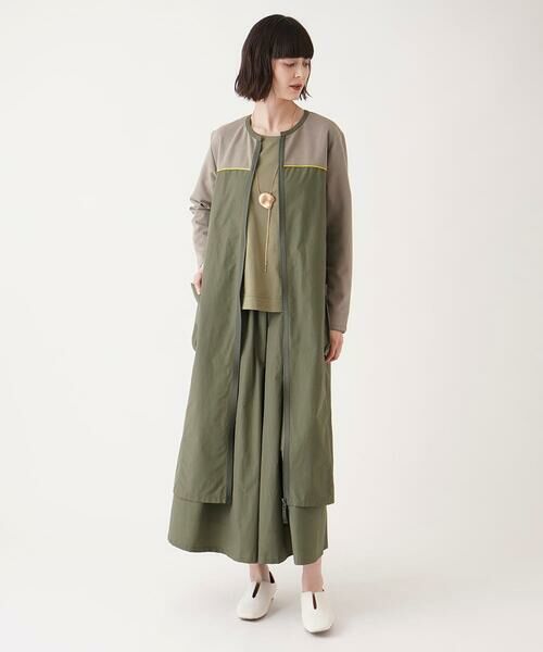 HIROKO BIS GRANDE / ヒロコビス グランデ ロング・マキシ丈ワンピース | 【大きいサイズ】ジョイント配色ジップアップワンピース /洗える | 詳細13