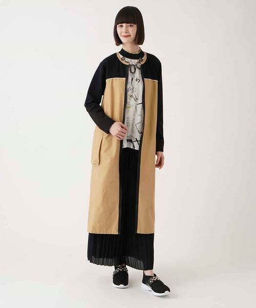 HIROKO BIS GRANDE / ヒロコビス グランデ ロング・マキシ丈ワンピース | 【大きいサイズ】ジョイント配色ジップアップワンピース /洗える | 詳細8