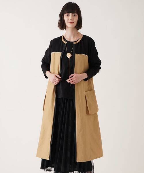 HIROKO BIS GRANDE / ヒロコビス グランデ ロング・マキシ丈ワンピース | 【大きいサイズ】ジョイント配色ジップアップワンピース /洗える | 詳細19