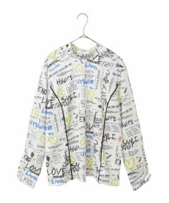 HIROKO BIS GRANDE / ヒロコビス グランデ カットソー | 【大きいサイズ】ロゴハートプリントジャージーカットソー /洗える