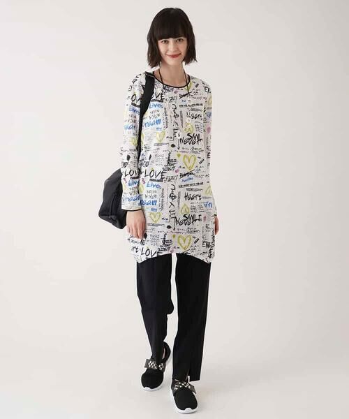 HIROKO BIS GRANDE / ヒロコビス グランデ チュニック | 【大きいサイズ】ロゴハートプリントチュニックカットソー /洗える | 詳細10